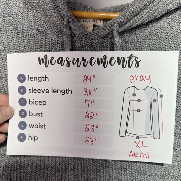 Akini Knit Hoodie Women’s Size XL Heather Gray Casual - Picture 4 of 4